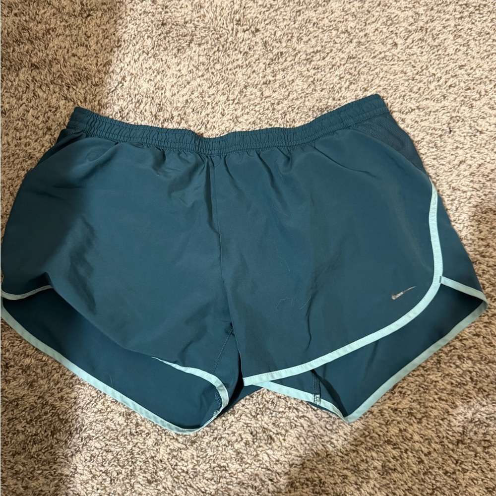 Teal Nike Athletic Shorts with Light Blue Trim
